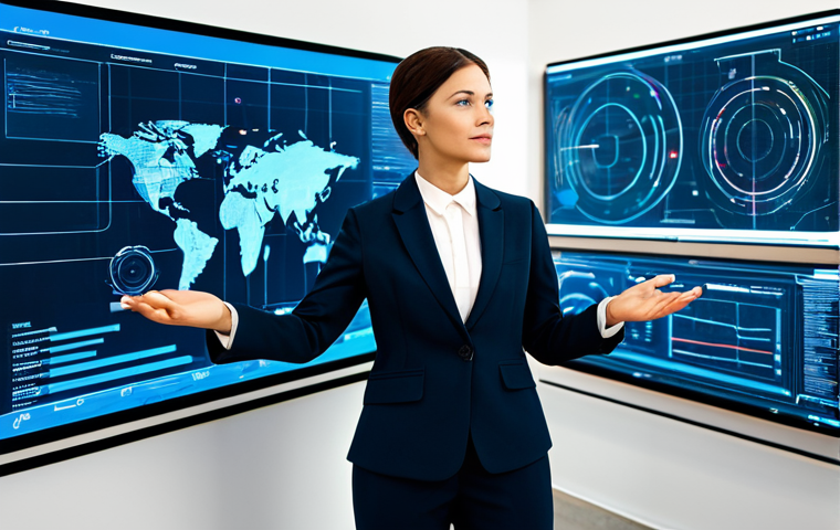 A professional individual in a modest business suit, fully clothed, is depicted in a futuristic, clean office space. They are interacting with holographic interfaces displaying abstract data visualizations and connecting lines, symbolizing the synergy between human talent and advanced technology. The scene emphasizes innovation and continuous learning. Perfect anatomy, correct proportions, natural pose, well-formed hands, proper finger count, natural body proportions. Professional photography, high resolution, intricate details, soft lighting, modern aesthetic. safe for work, appropriate content, fully clothed, professional.