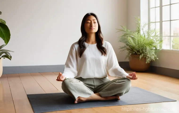 회복탄력성 향상을 위한 주의 집중 훈련 - **Prompt: Conscious Breathing and Inner Calm**
    A serene, high-definition image featuring a perso...